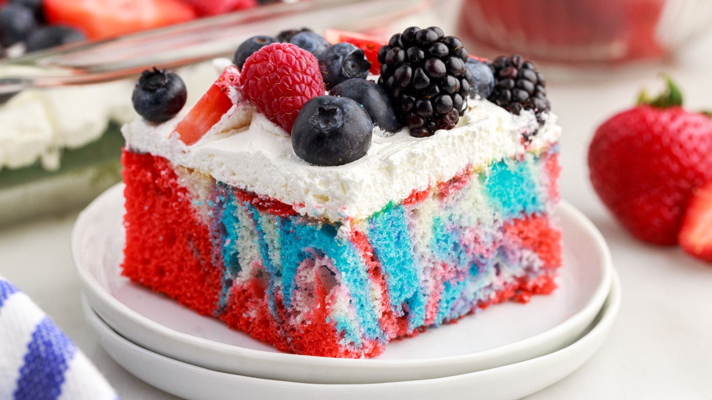 Red White and Blue Marble Cake